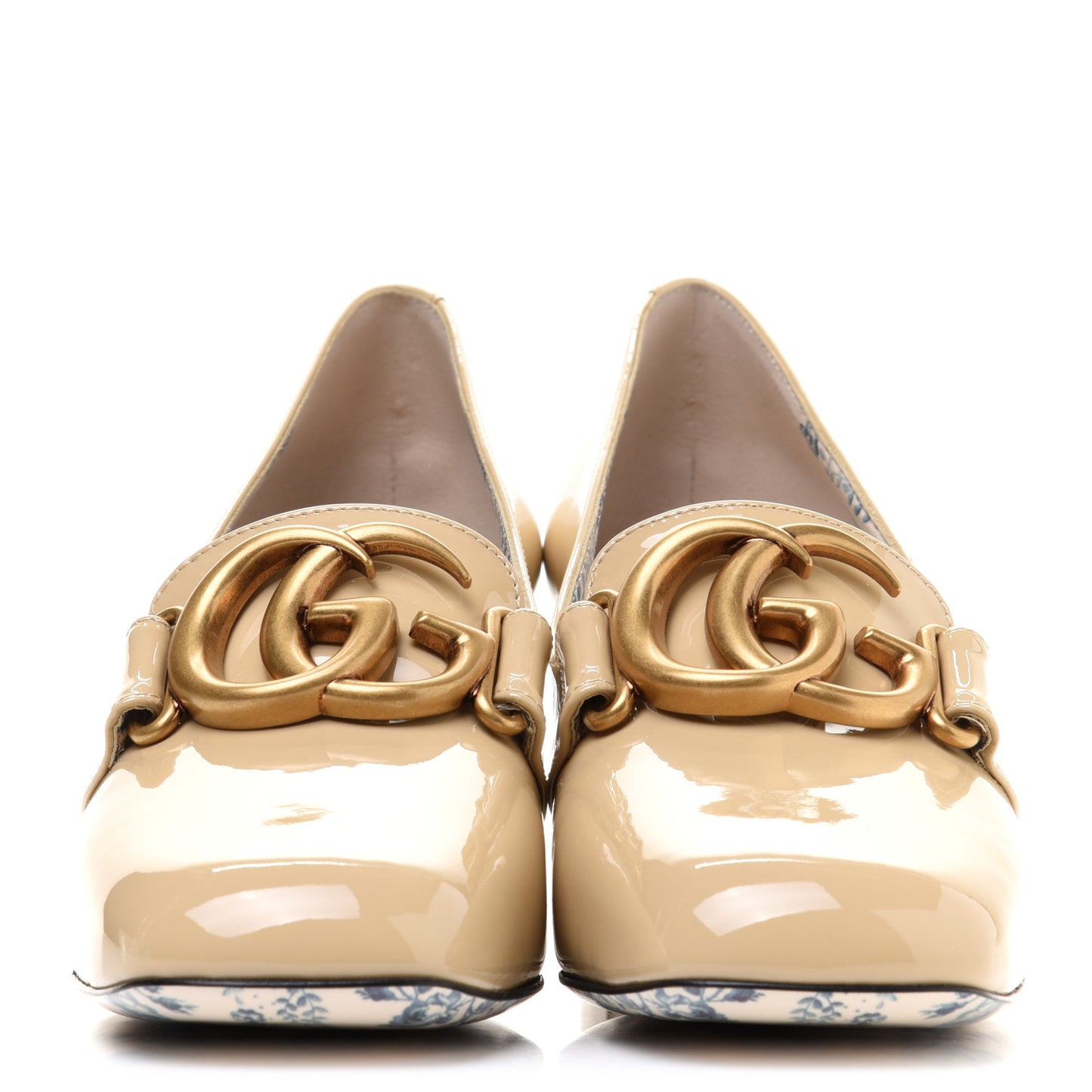 Vernice GG Victoire 55mm Loafer Pumps 37 Sand Storm