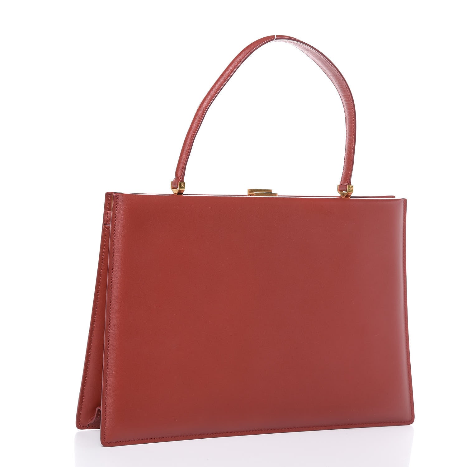Celine Patina Box Calfskin Medium Clasp Bag Scarlet 3 of 11