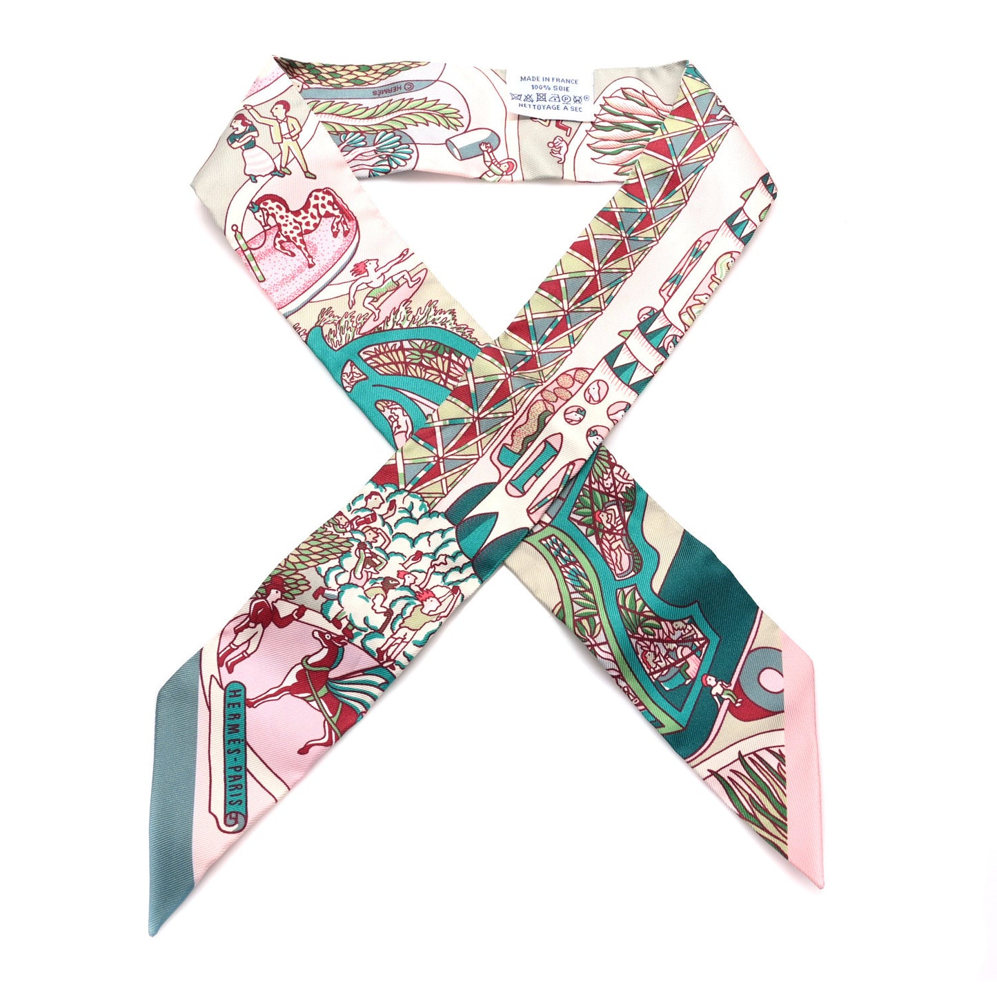 Silk Exposition Universelle Twilly Rose Poudre Vert