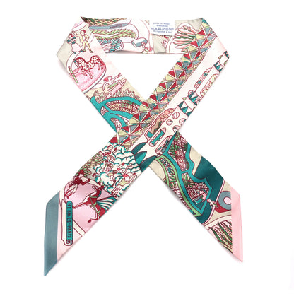 Hermes Silk Exposition Universelle Twilly Rose Poudre Vert 1 of 4
