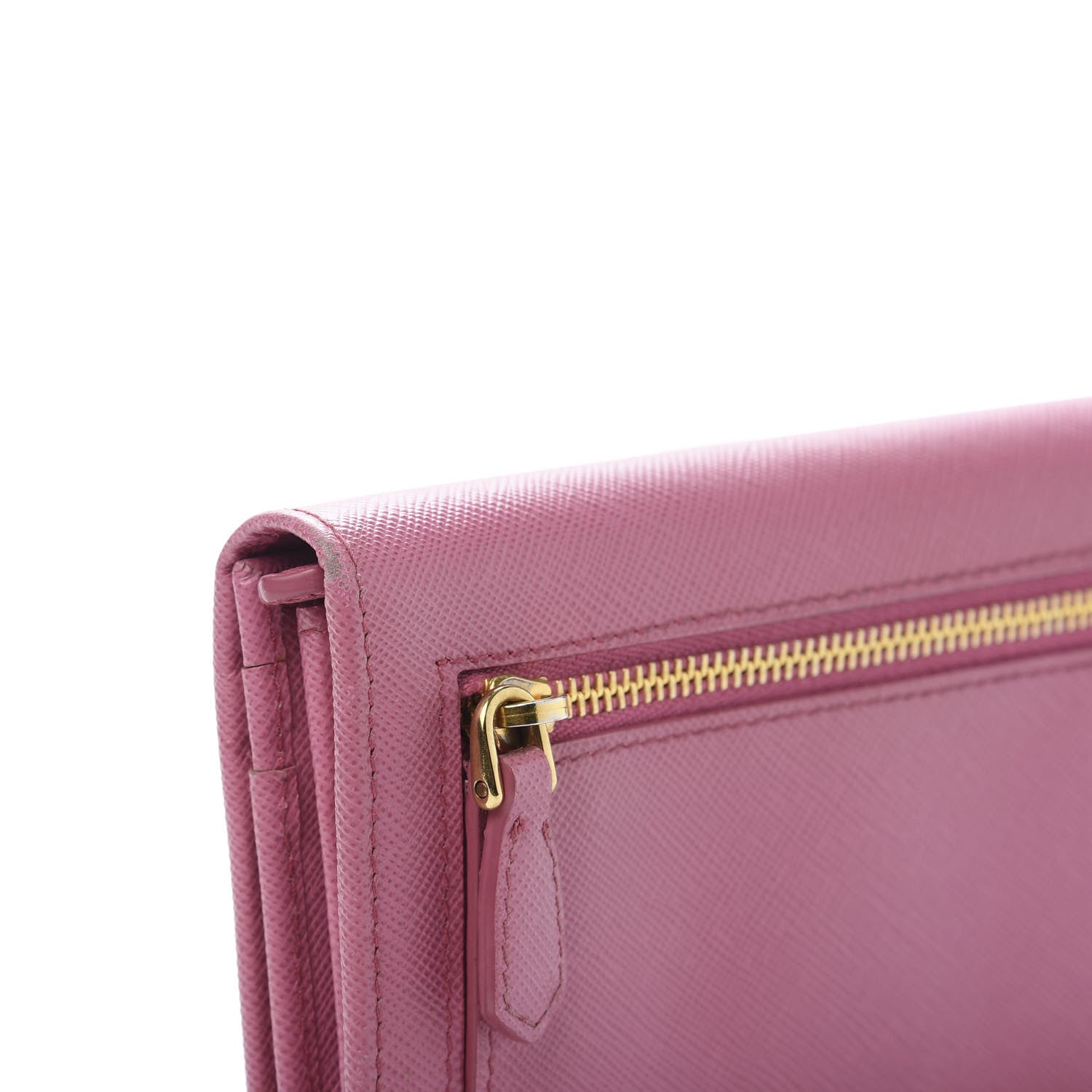 Prada Saffiano Metal Continental Flap Wallet Begonia 10 of 12