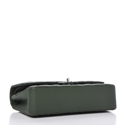Chanel Caviar Quilted Medium Double Flap Dark Green 4 of 11