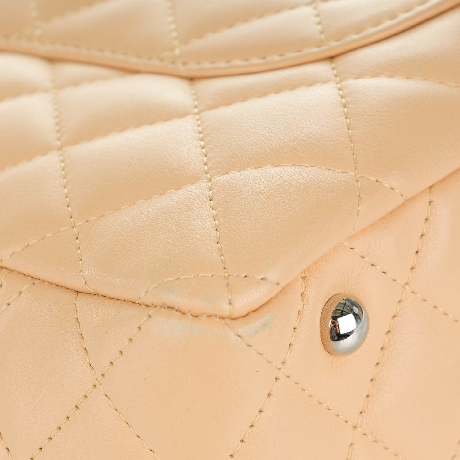Chanel Calfskin Quilted Large Cambon Bowler Beige Black 9 of 12