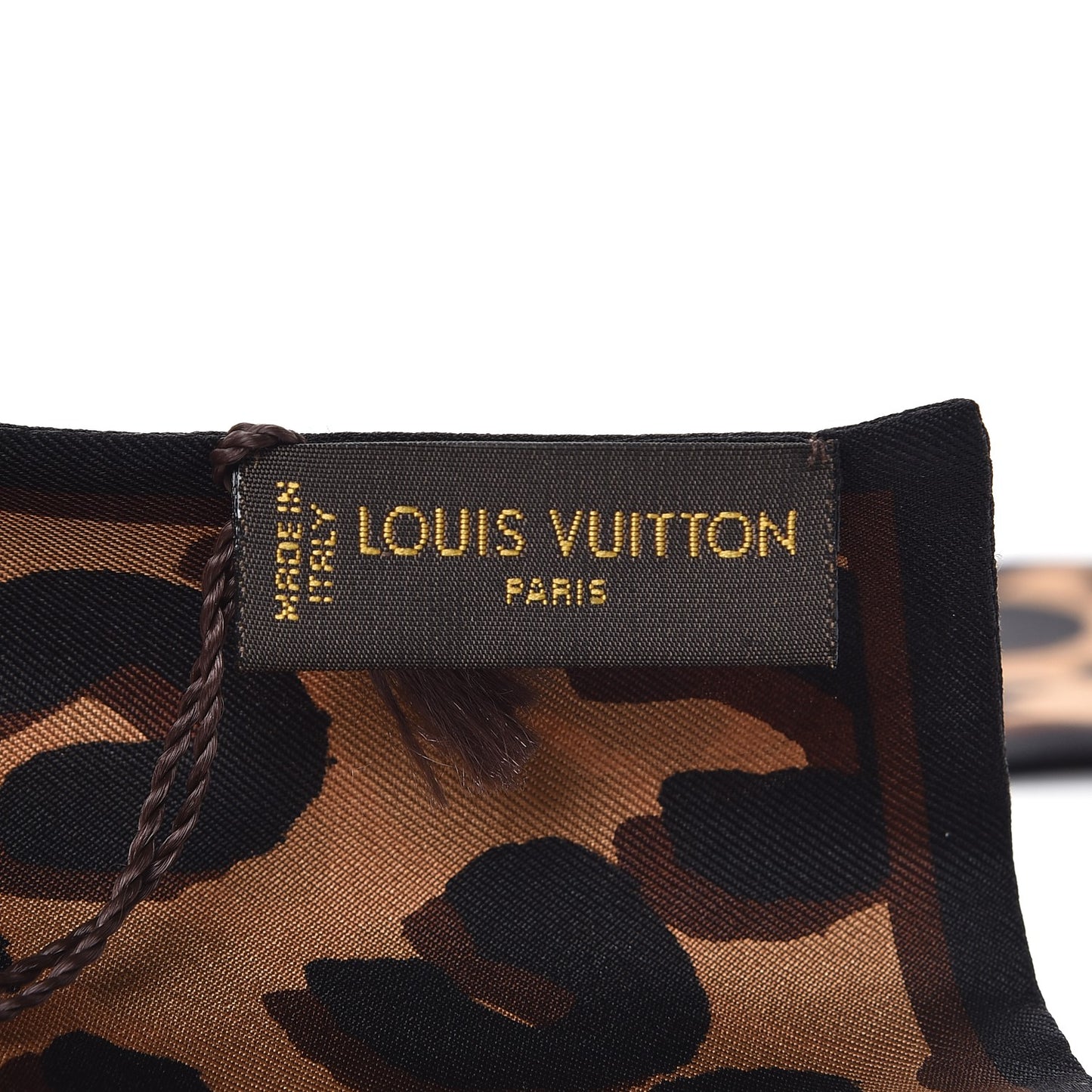 Silk Leopard Bandeau Scarf Marron
