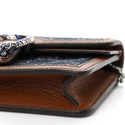 Gucci New Denim GG Monogram Dollar Calfskin Enamel Super Mini Dionysus Shoulder Bag Blue Tea Cuir Epilog Electric Blue 9 of 9