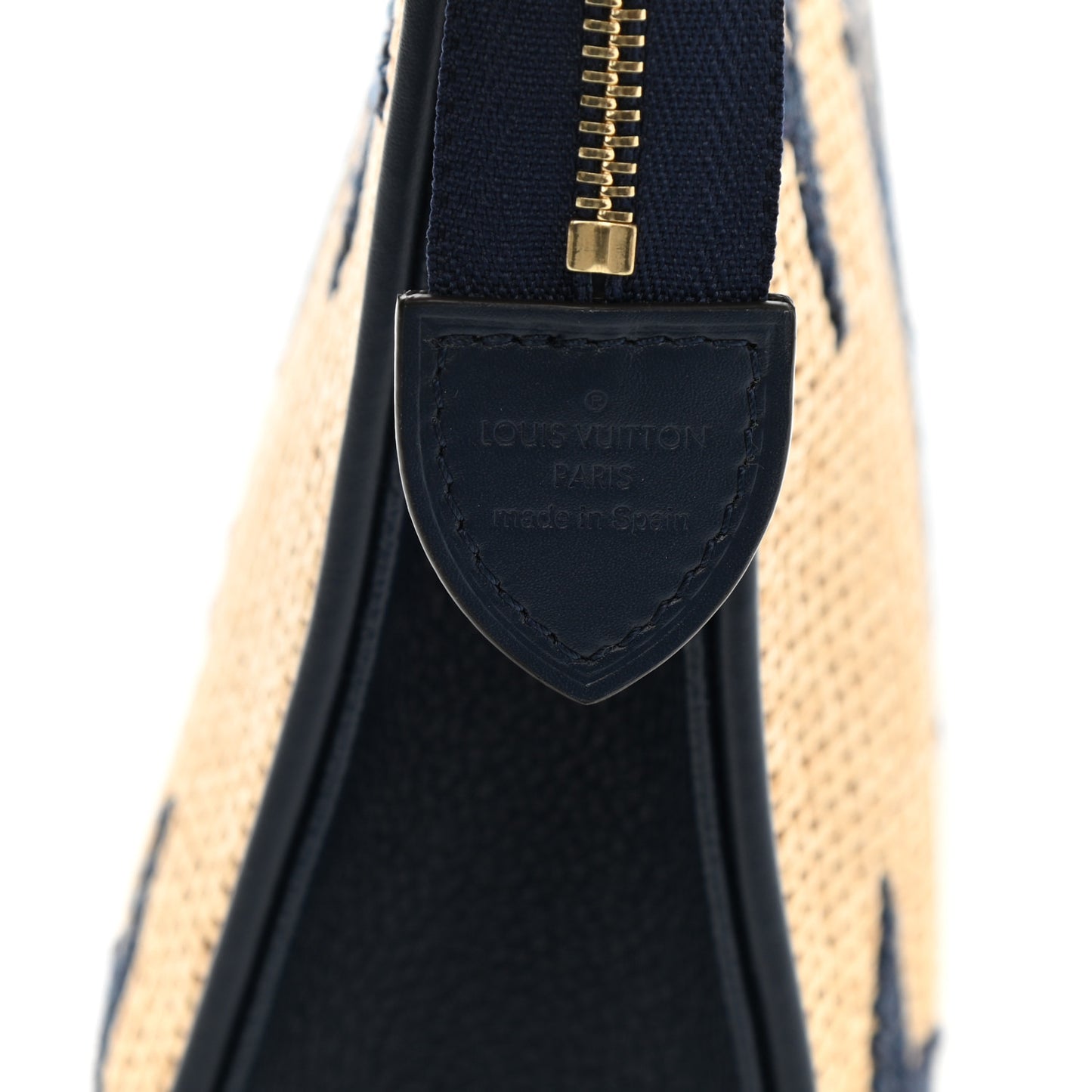 Raffia Calfskin Monogram Giant Toiletry Pouch 26 Blue