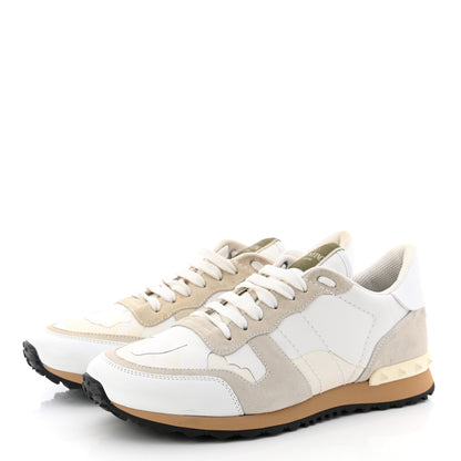 Valentino Garavani Fabric Suede L'Amour Mens Rockrunner Sneakers 42 White 3 of 17