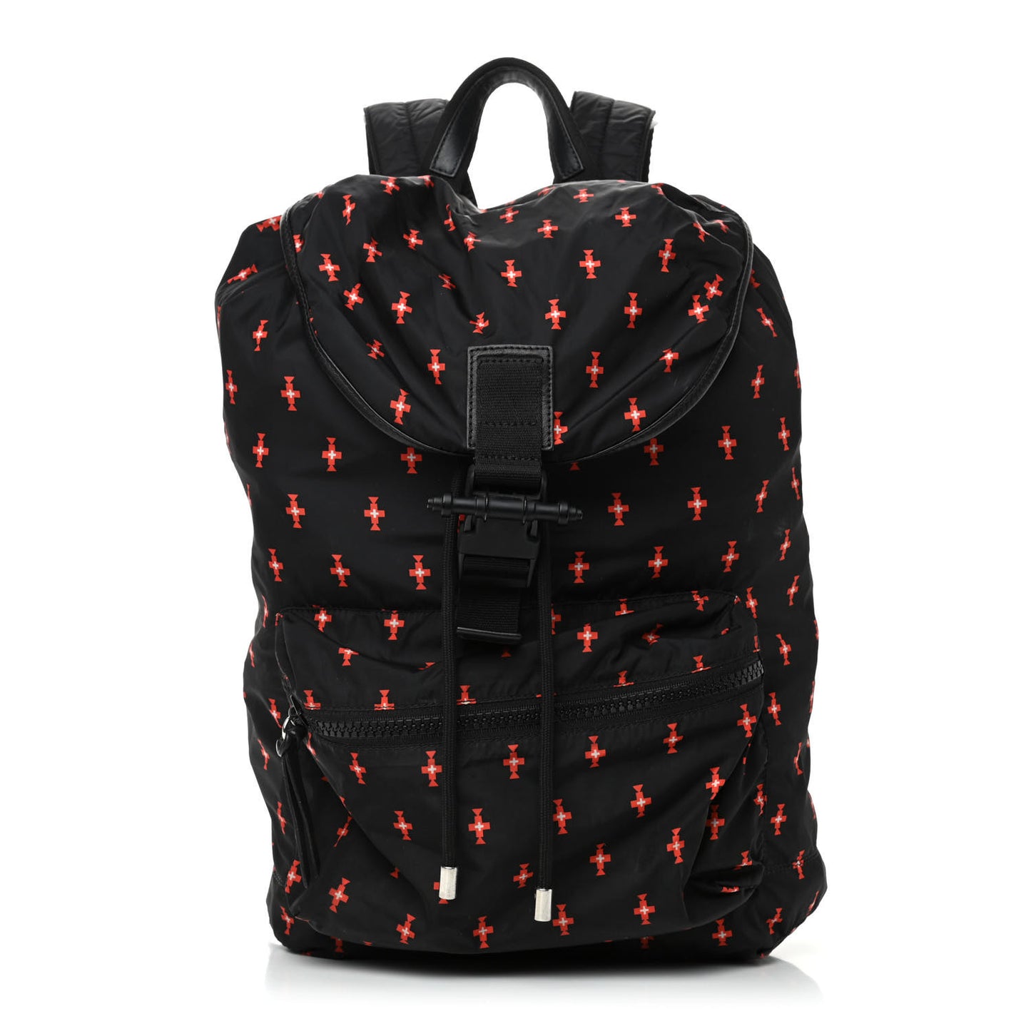 Nylon Totem Printed Backpack Black