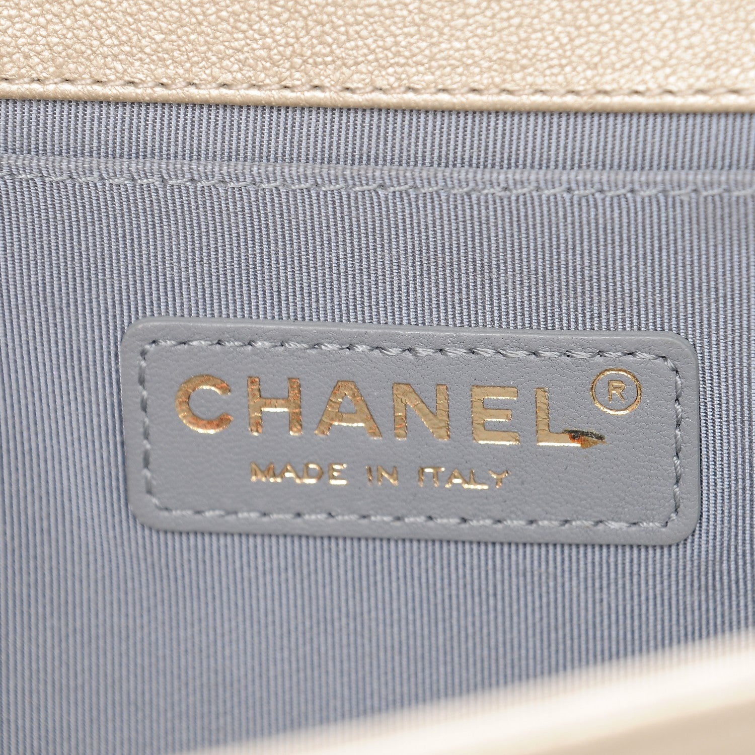 Chanel Metallic Lambskin Medium Golden CC Boy Flap Dark Gold 6 of 8