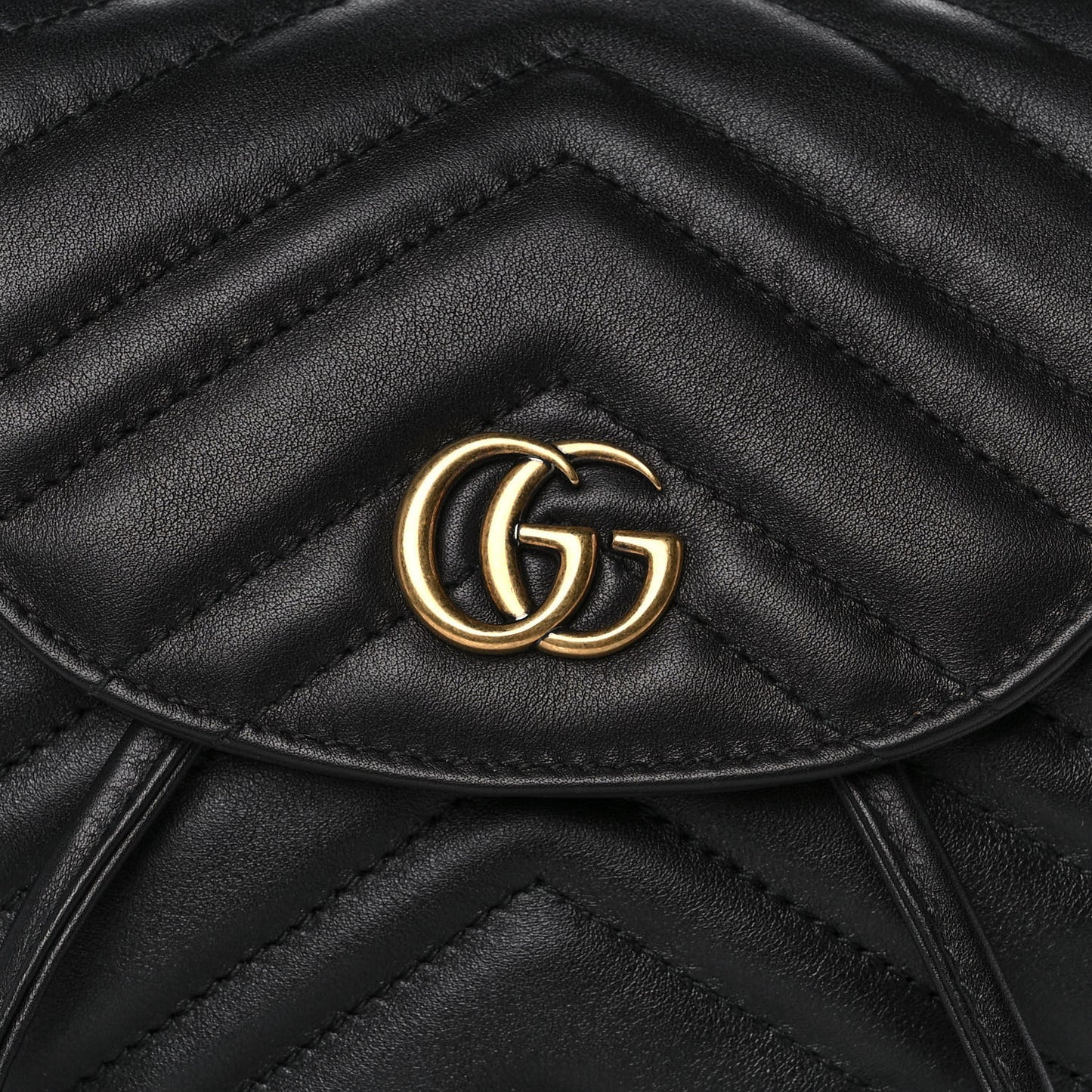 Calfskin Matelasse GG Marmont Flap Backpack Black