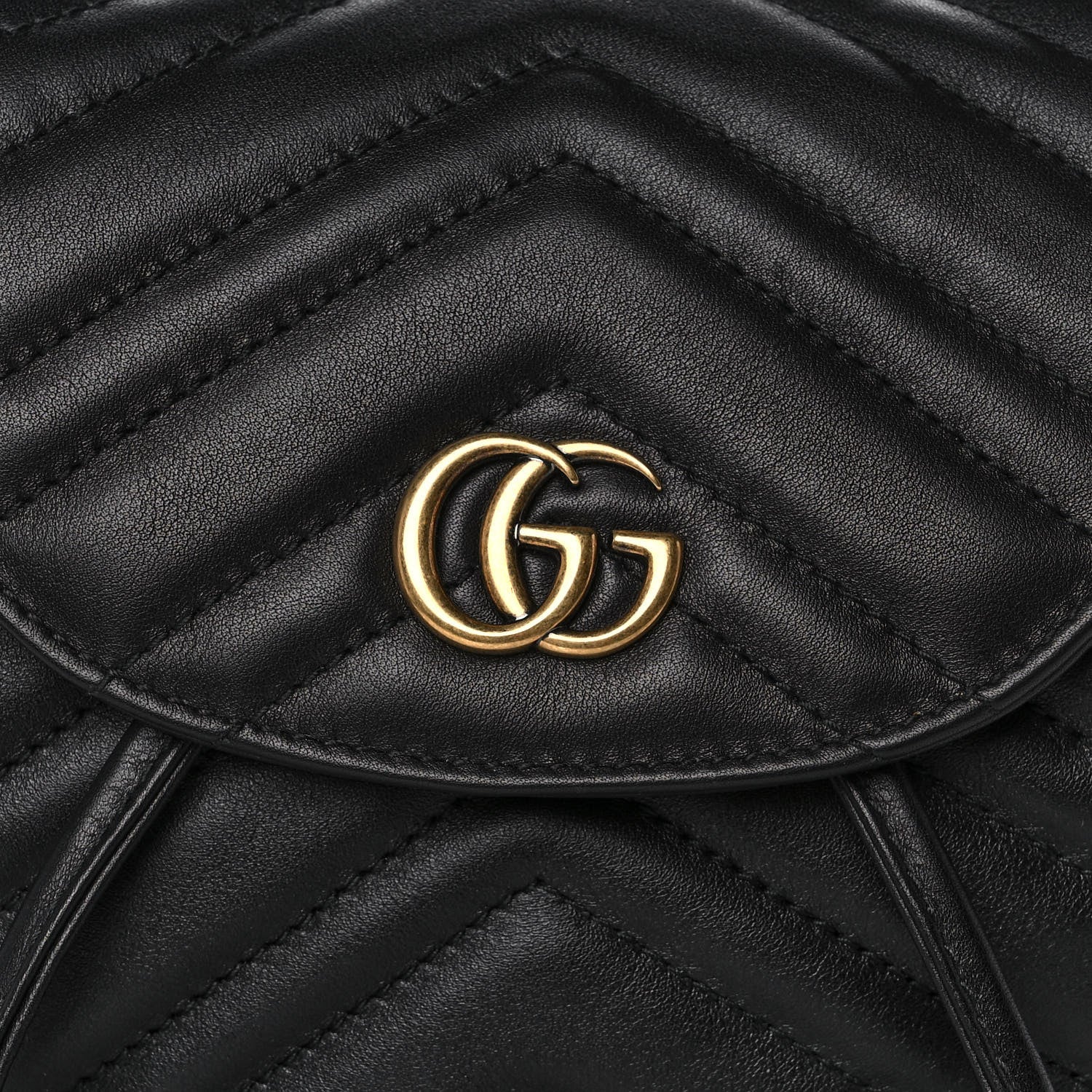 Gucci Calfskin Matelasse GG Marmont Flap Backpack Black 9 of 12