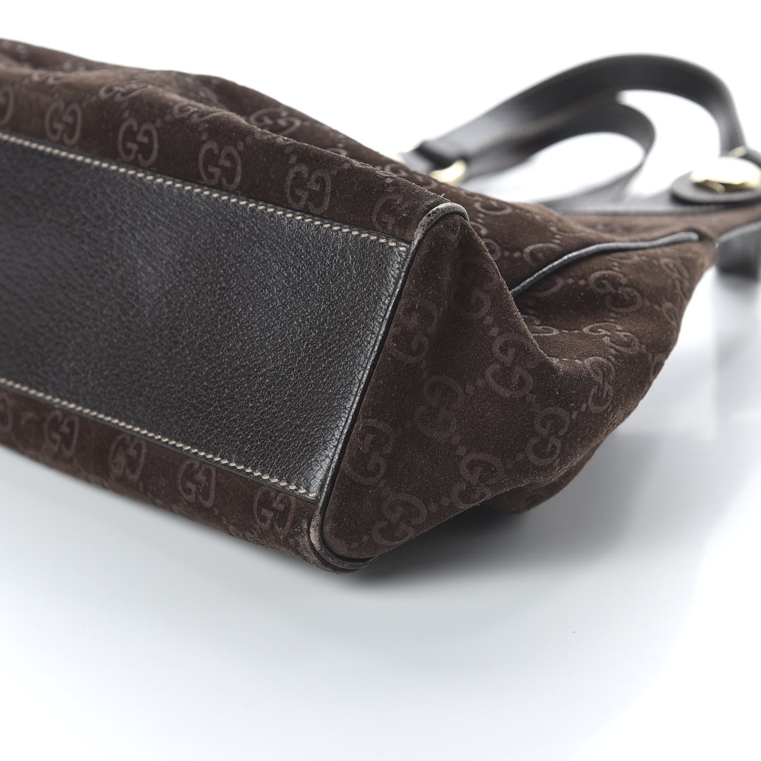 Gucci Monogram Suede Medium Charmy Shoulder Bag Dark Brown 7 of 10