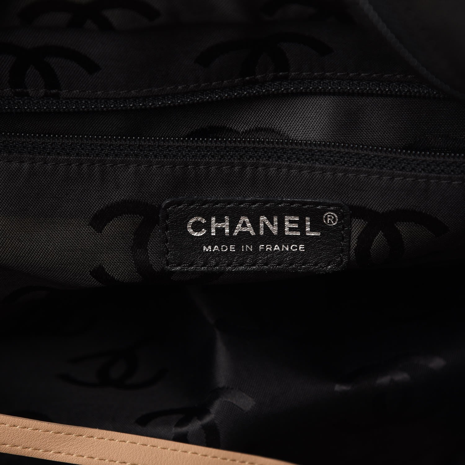 Chanel Calfskin Quilted Large Cambon Tote Beige Black 6 of 12