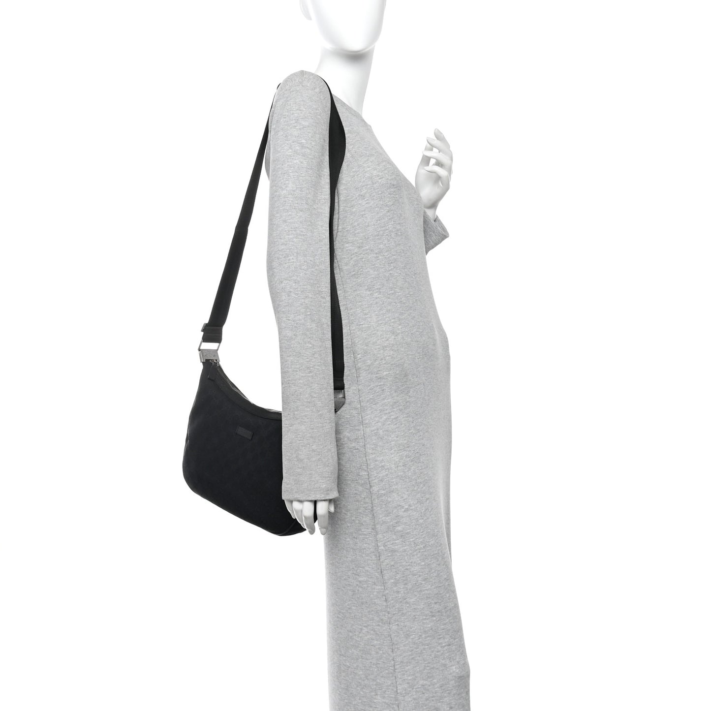 Monogram Medium Half Moon Hobo Black