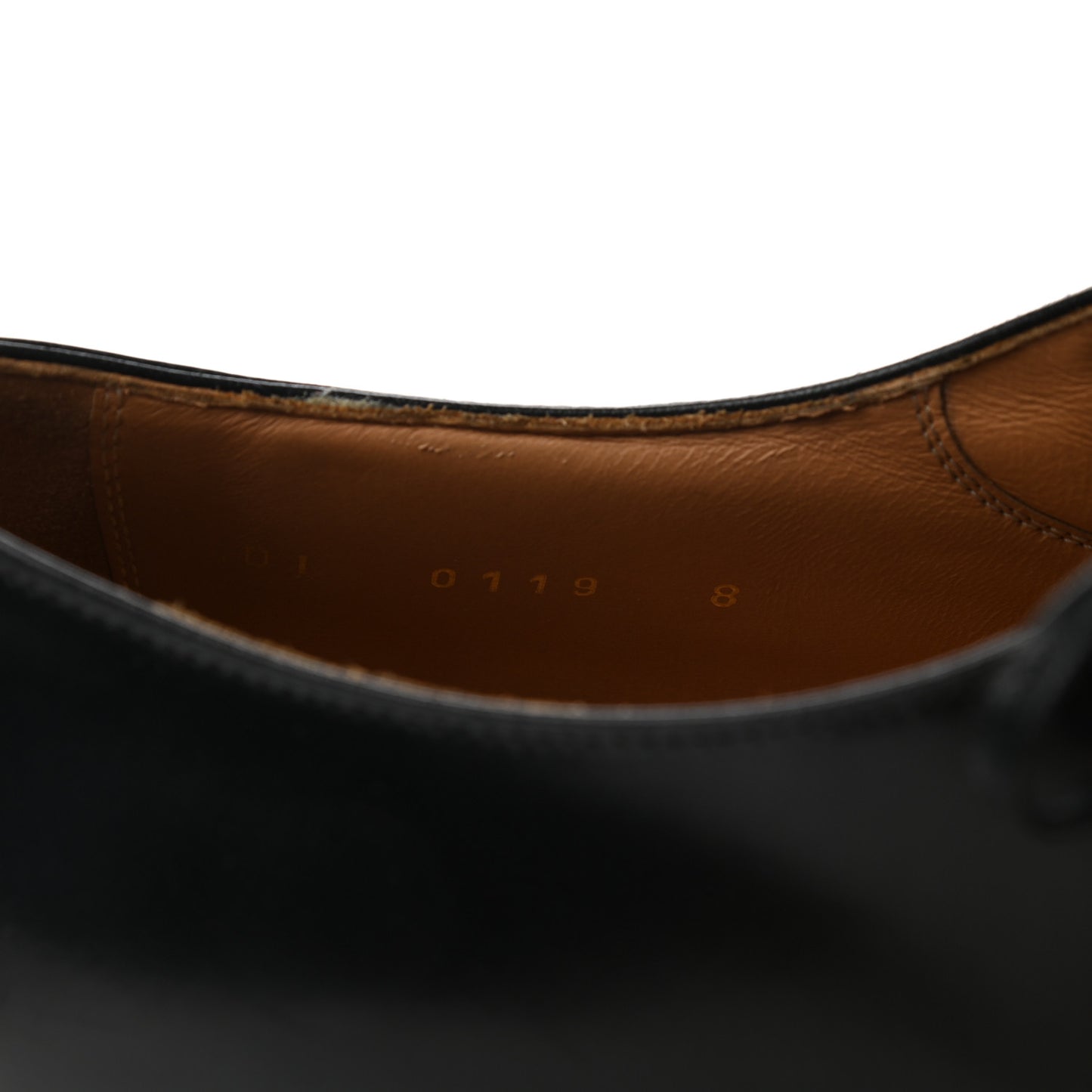 Calfskin Mens Derby Shoes 8 Black
