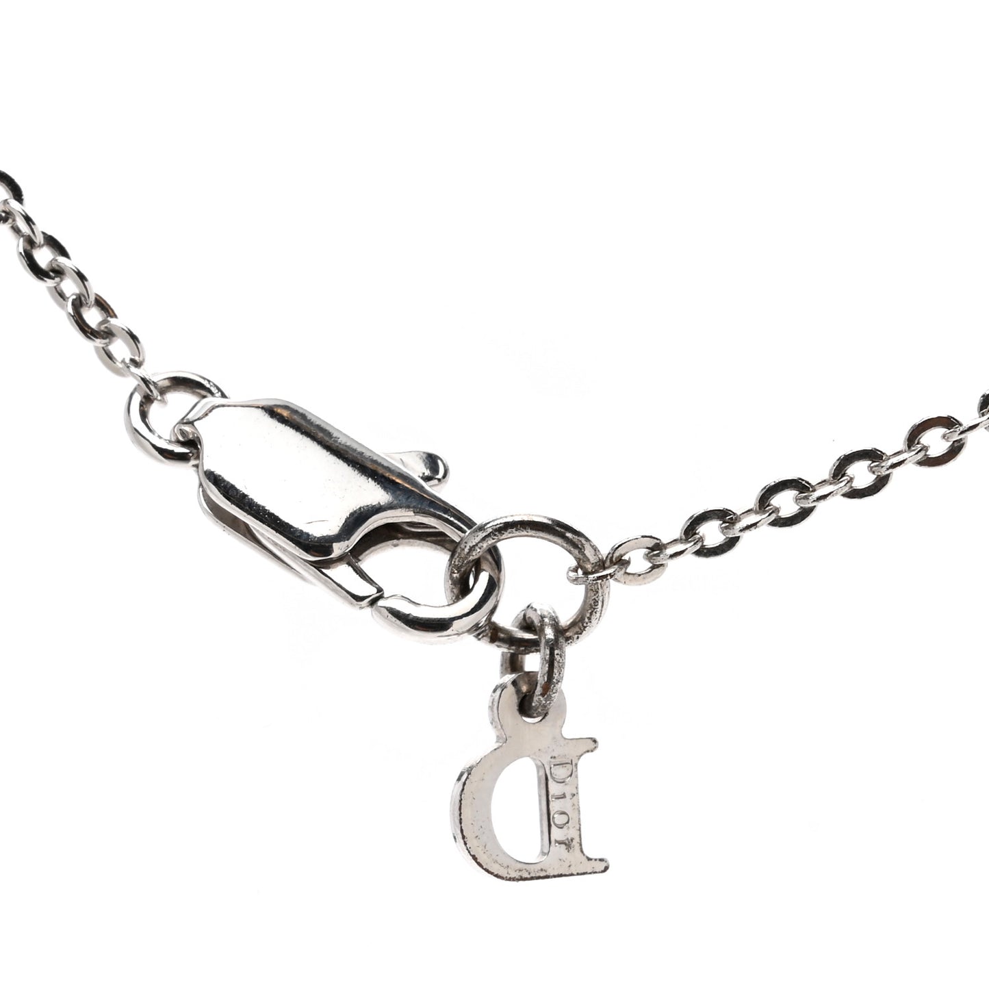 Crystal Logo Necklace Silver