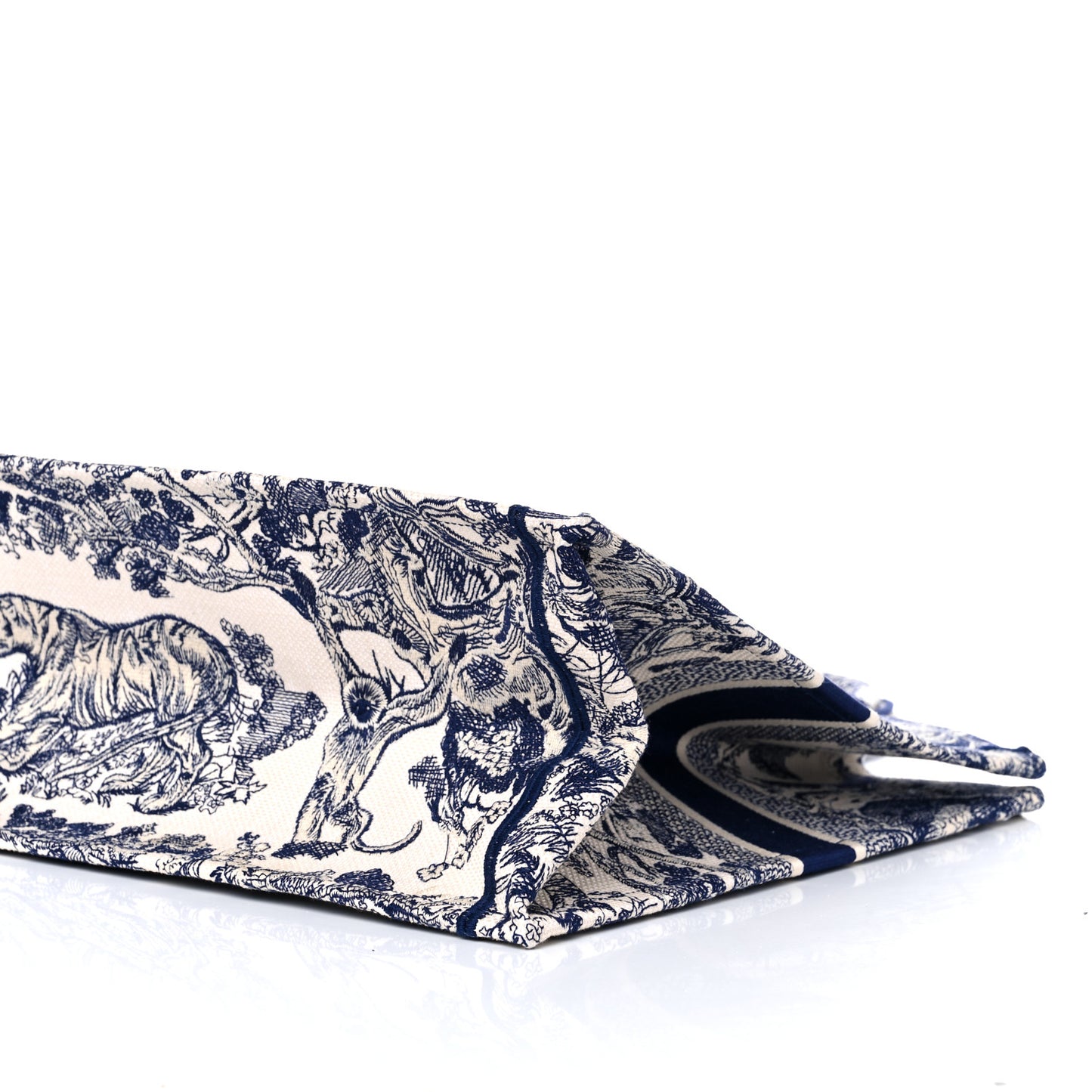 Canvas Embroidered Large Dioriviera Toile De Jouy Book Tote Blue