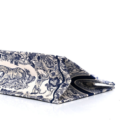 Christian Dior Canvas Embroidered Large Dioriviera Toile De Jouy Book Tote Blue 8 of 8