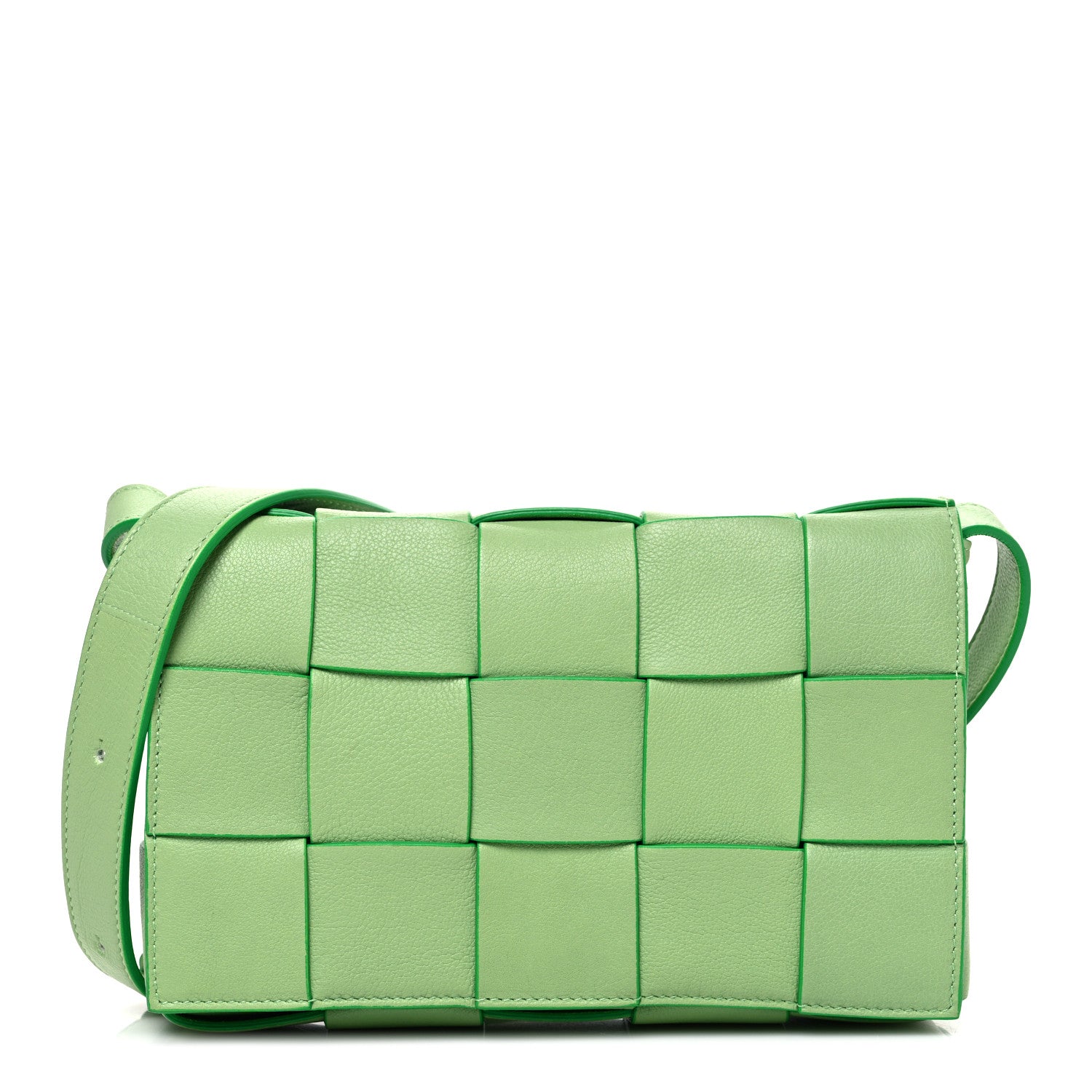 Bottega Veneta Grained Calfskin Maxi Intrecciato Cassette Crossbody Bag Pistachio 1 of 12