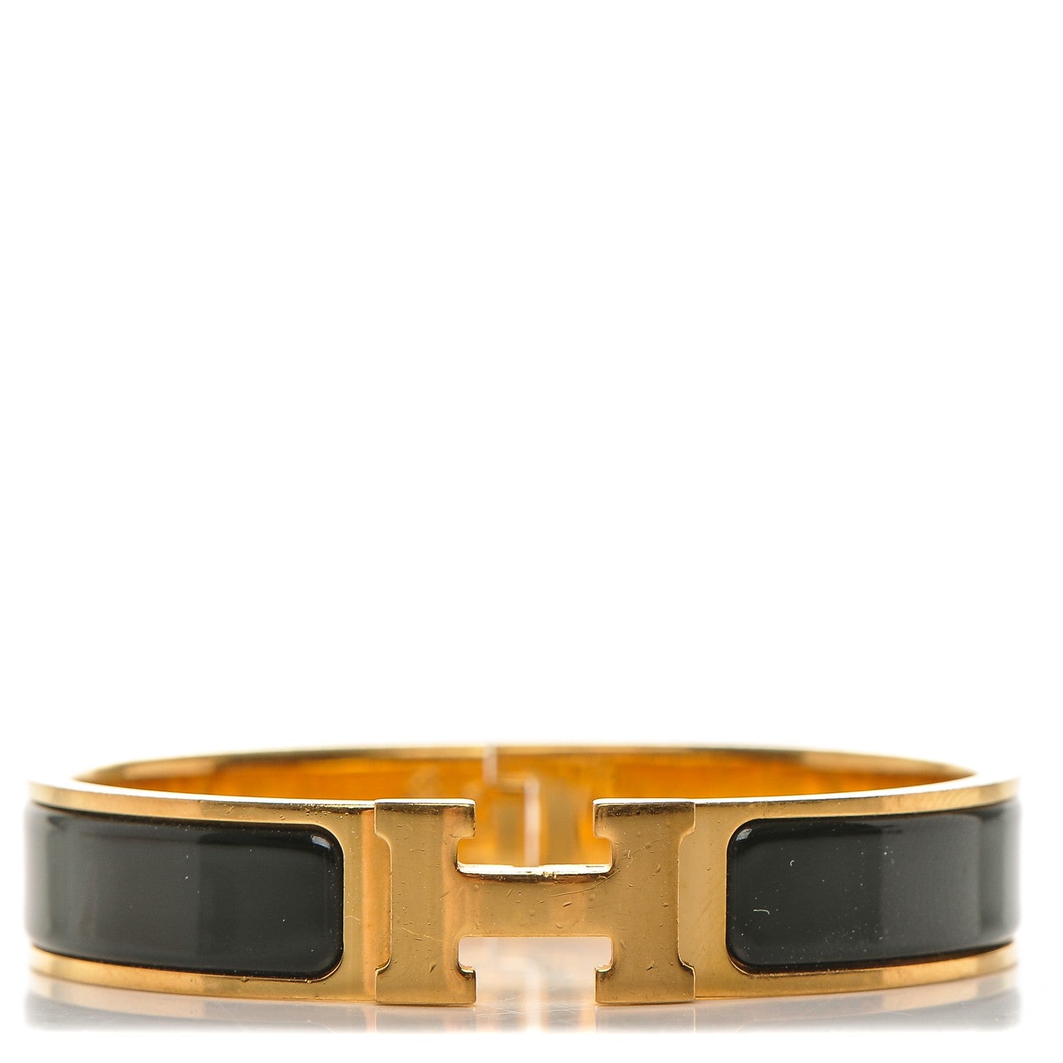 Hermes Enamel Narrow Clic Clac H Bracelet PM Black 1 of 5
