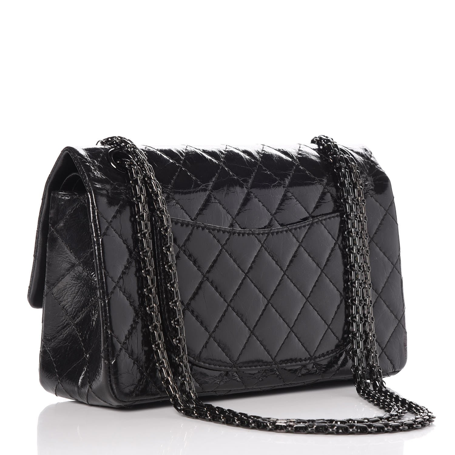 Chanel Glazed Calfskin Quilted 2.55 Reissue 225 Flap Black 4 of 9