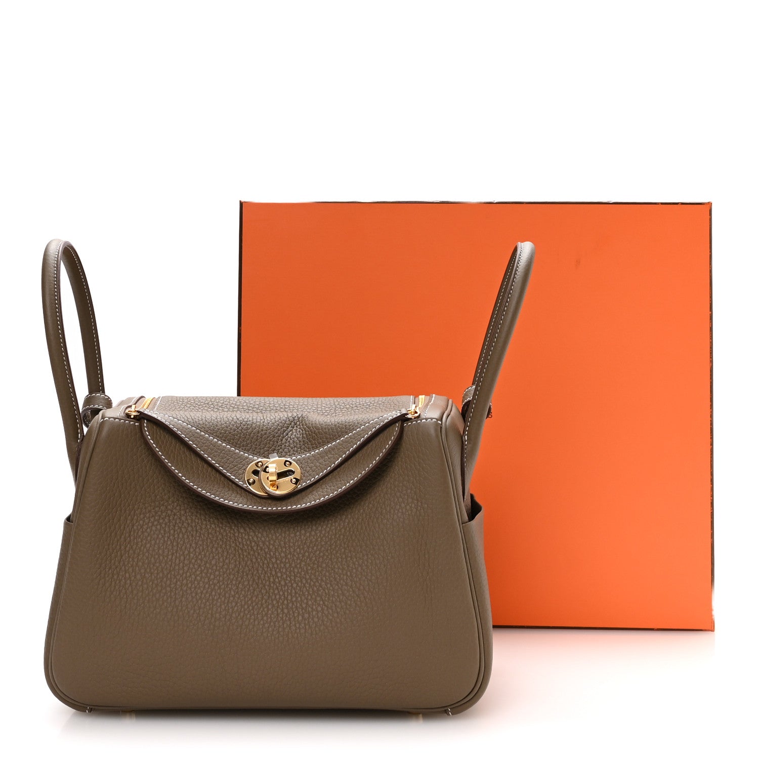 Hermes Taurillon Clemence Lindy 26 Etoupe 10 of 10