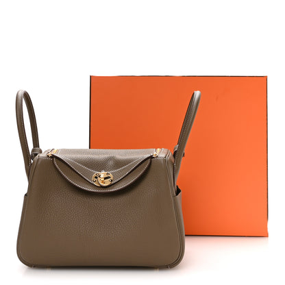 Hermes Taurillon Clemence Lindy 26 Etoupe 10 of 10