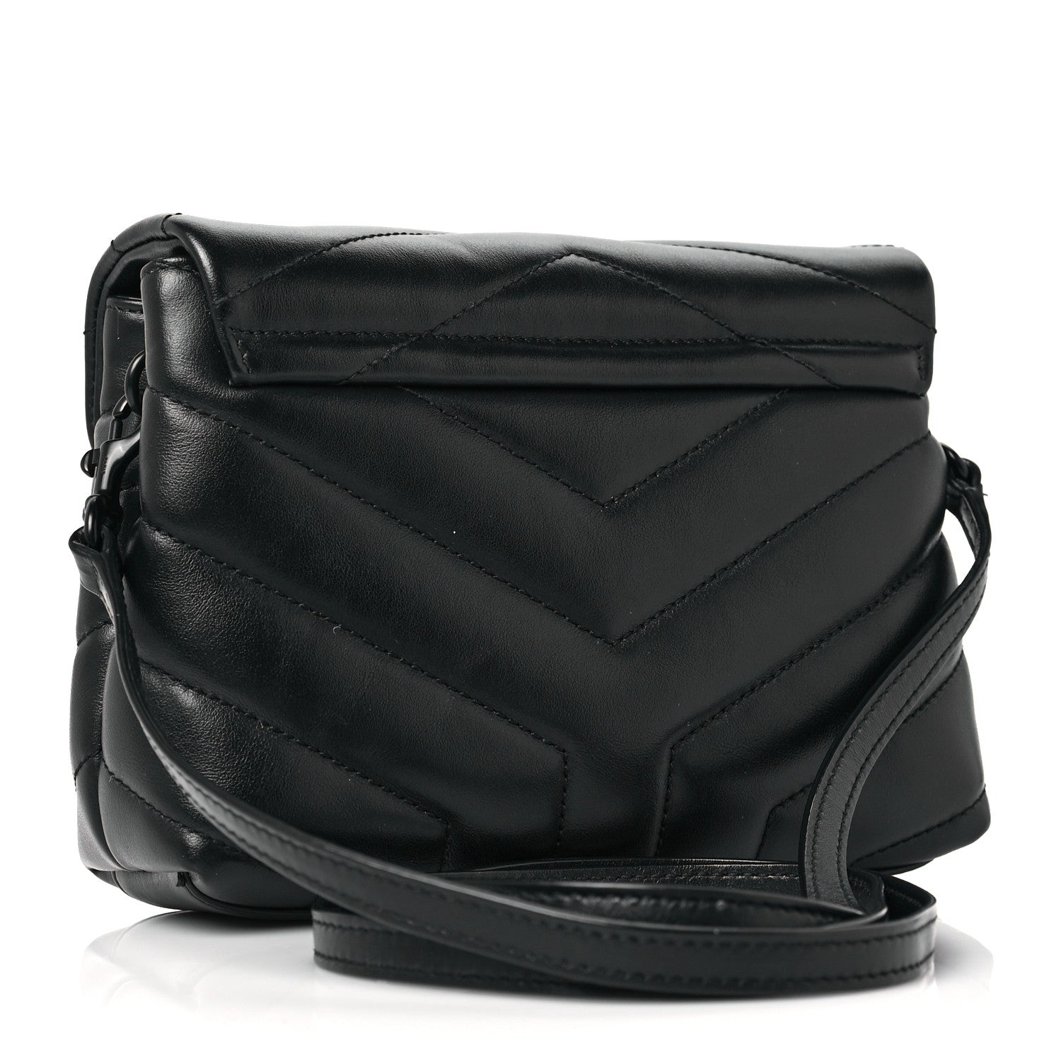 Saint Laurent Calfskin Y Quilted Monogram Toy Loulou Crossbody Bag Black 3 of 8