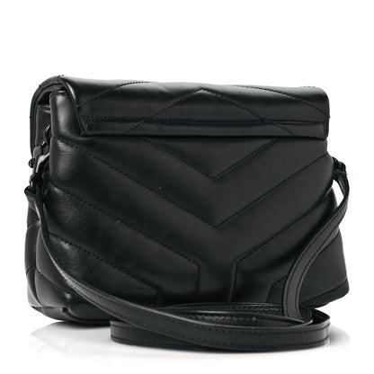 Saint Laurent Calfskin Y Quilted Monogram Toy Loulou Crossbody Bag Black 3 of 8