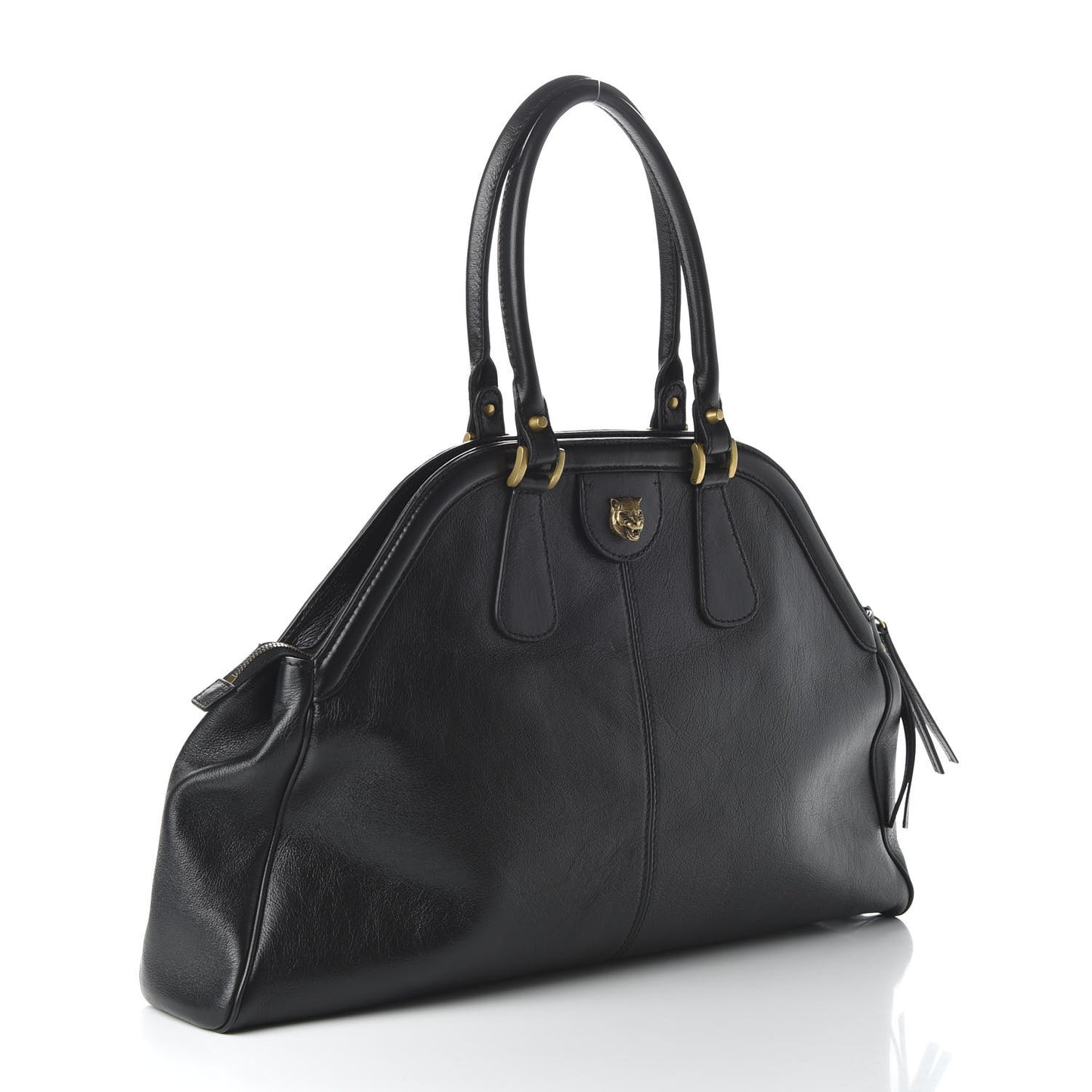 Calfskin Medium Re(Belle) Top Handle Bag Black