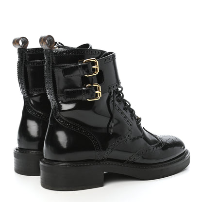 Louis Vuitton Glazed Calfskin Midtown Ankle Boots 37 Black 4 of 10