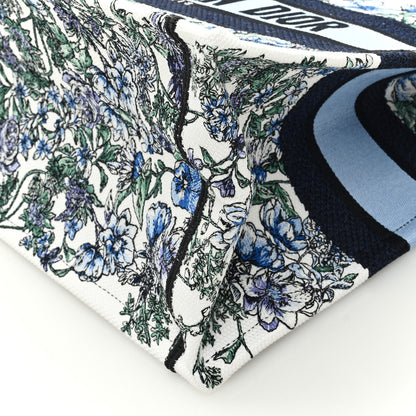 Christian Dior Canvas Embroidered Medium Flowers Book Tote Blue 8 of 8