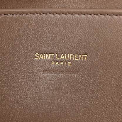 Saint Laurent Smooth Calfskin Suede Medium Reversible Monogram Kate Satchel Taupe 9 of 16