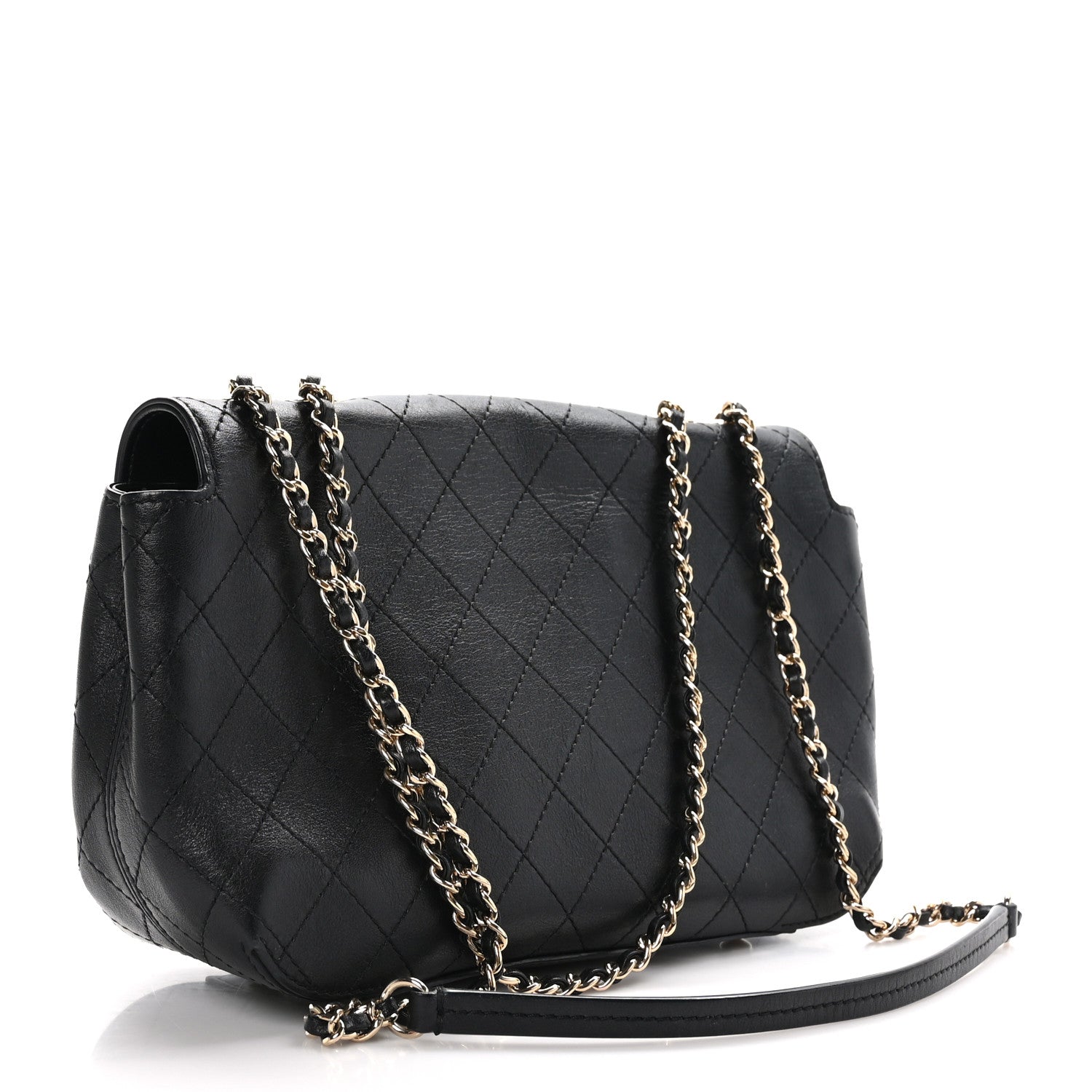 Chanel Calfskin Stitched Medium Covered CC Flap Bag Black 3 of 11