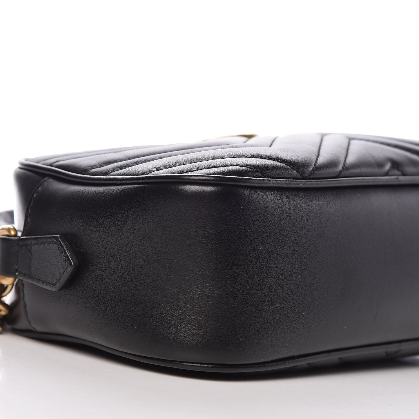Calfskin Matelasse Small GG Marmont Chain Shoulder Bag Black
