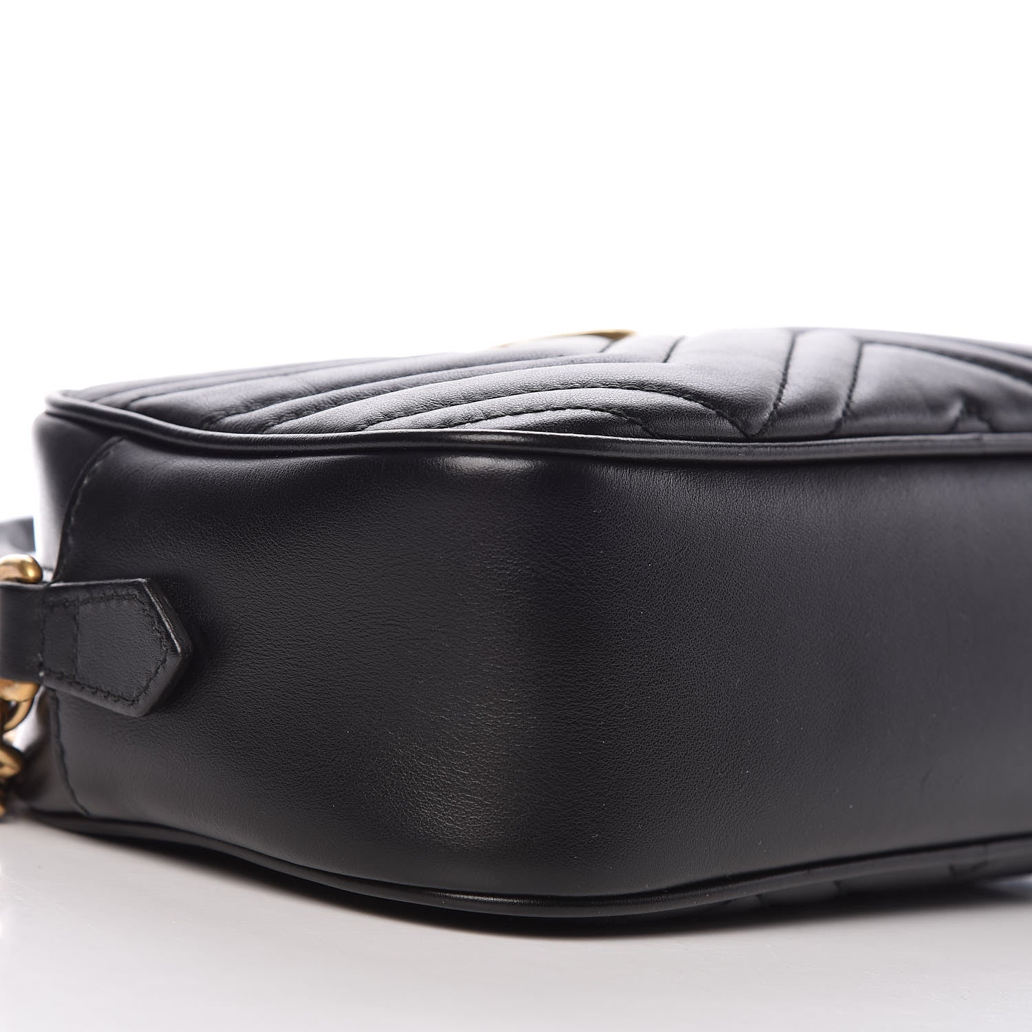 Gucci Calfskin Matelasse Small GG Marmont Chain Shoulder Bag Black 8 of 9