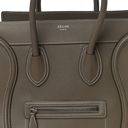 Celine Drummed Calfskin Mini Luggage Souris 7 of 9