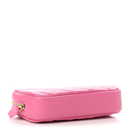 Chanel Caviar Quilted Small Curvy Pouch Cosmetic Case Pink 4 of 7