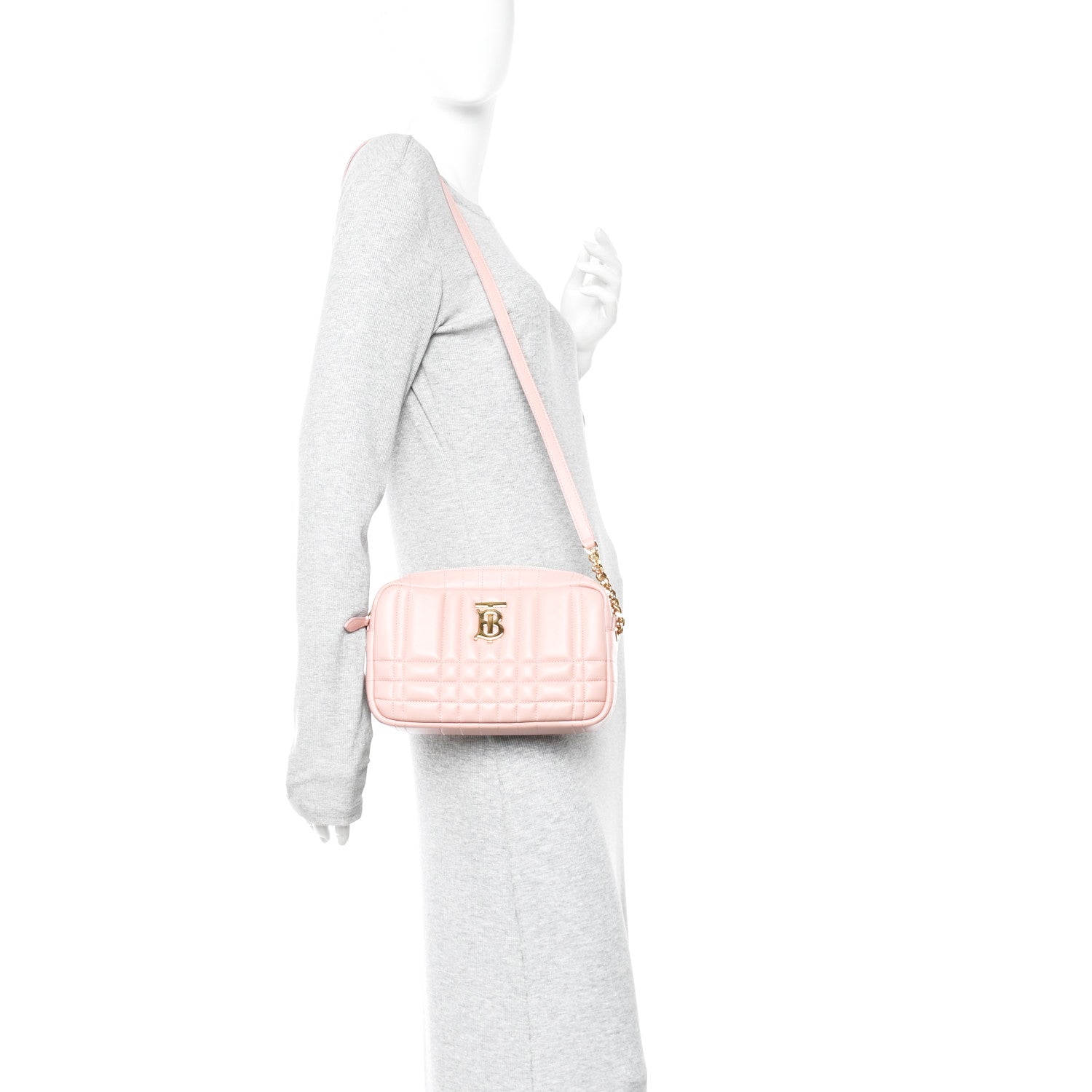 Burberry Calfskin Quilted Small Lola Camera Bag Primrose Pink 2 of 10