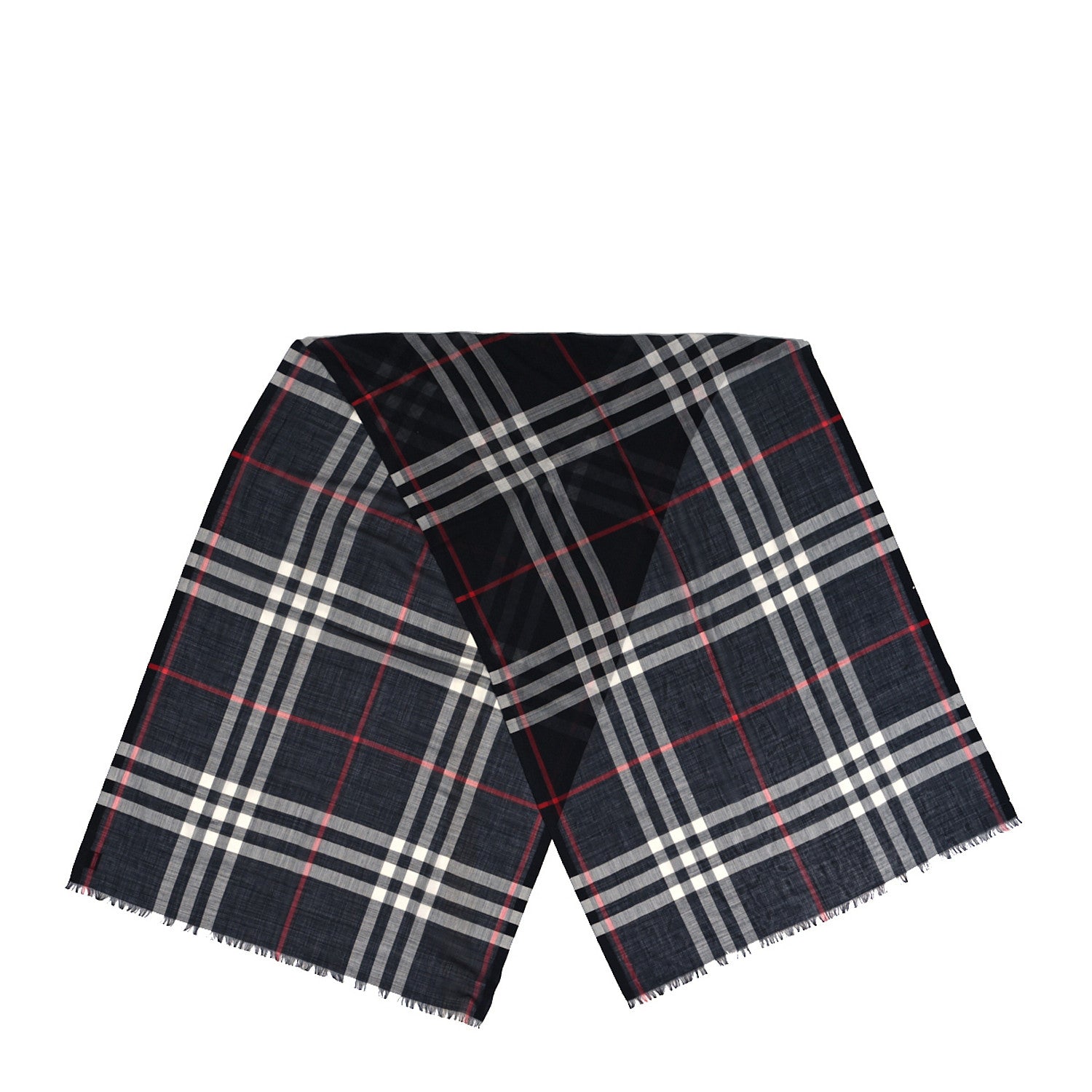 Burberry Linen Classic Check Check Lightweight Scarf Black 2 of 4