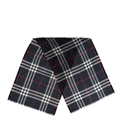 Burberry Linen Classic Check Check Lightweight Scarf Black 2 of 4