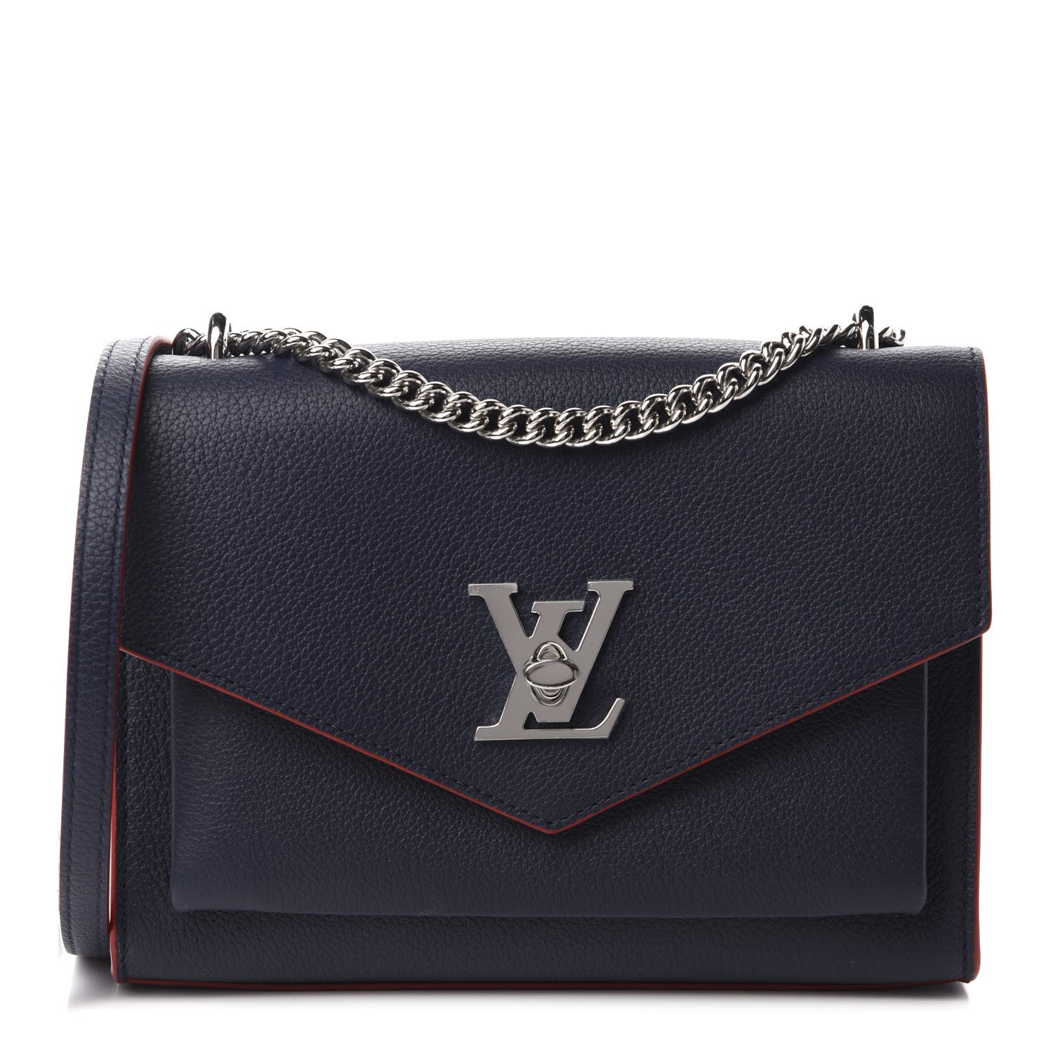 Louis Vuitton Soft Calfskin Mylockme Chain Bag BB Marine Rouge 1 of 12