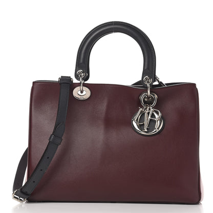 Christian Dior Smooth Calfskin Medium Diorissimo Burgundy Pink Black 3 of 13