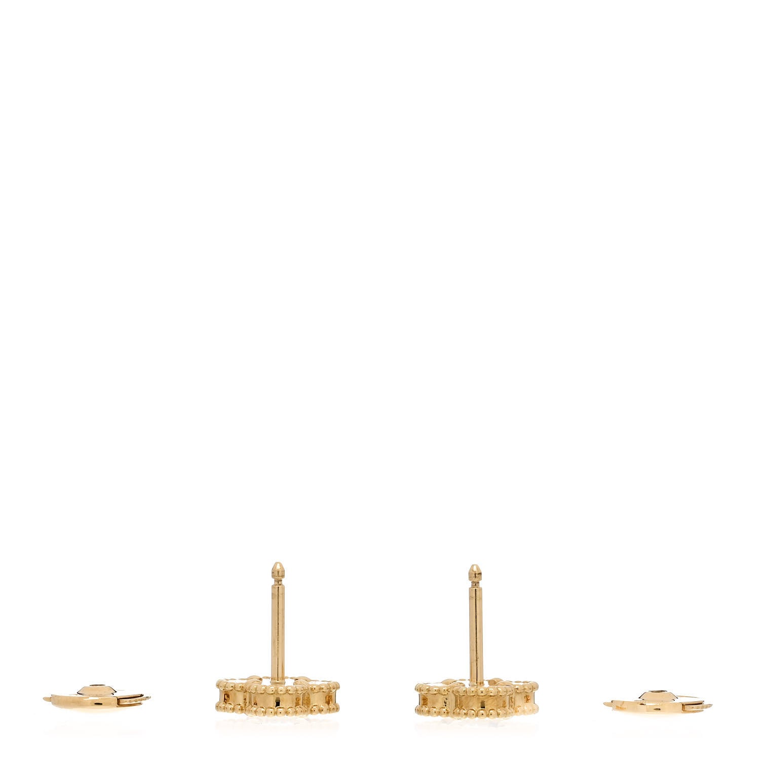 Van Cleef & Arpels 18K Yellow Gold Black Onyx Sweet Alhambra Earrings 3 of 5