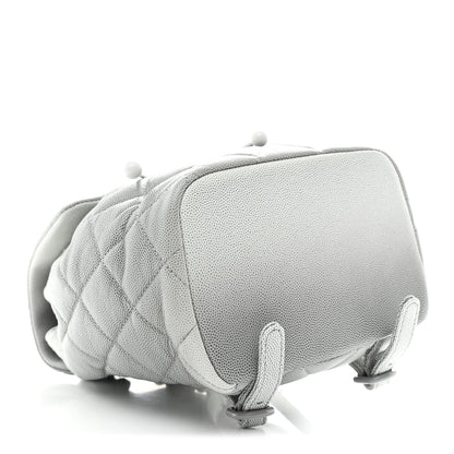 Chanel Shaded Caviar Quilted Lacquered CC My Everything Drawstring Backpack Dark Grey Light Grey 4 of 11
