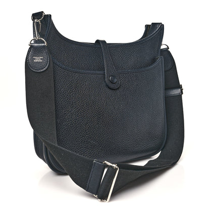 Hermes Taurillon Clemence EVELYNE III PM Bleu Nuit 3 of 10