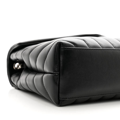 Saint Laurent Calfskin Y Quilted Monogram Small Loulou Chain Satchel Black 9 of 10
