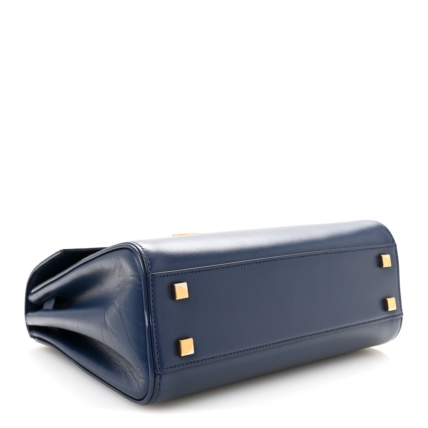 Saint Laurent Calfskin Le Fermoir Top Handle Bag Blue 4 of 9
