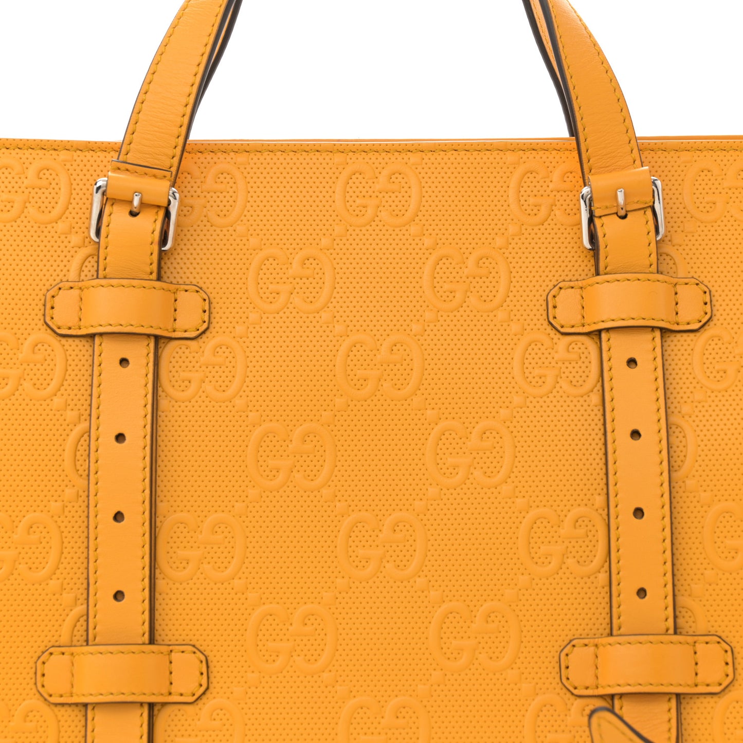 Calfskin GG Tennis Embossed Tote Bag Crop