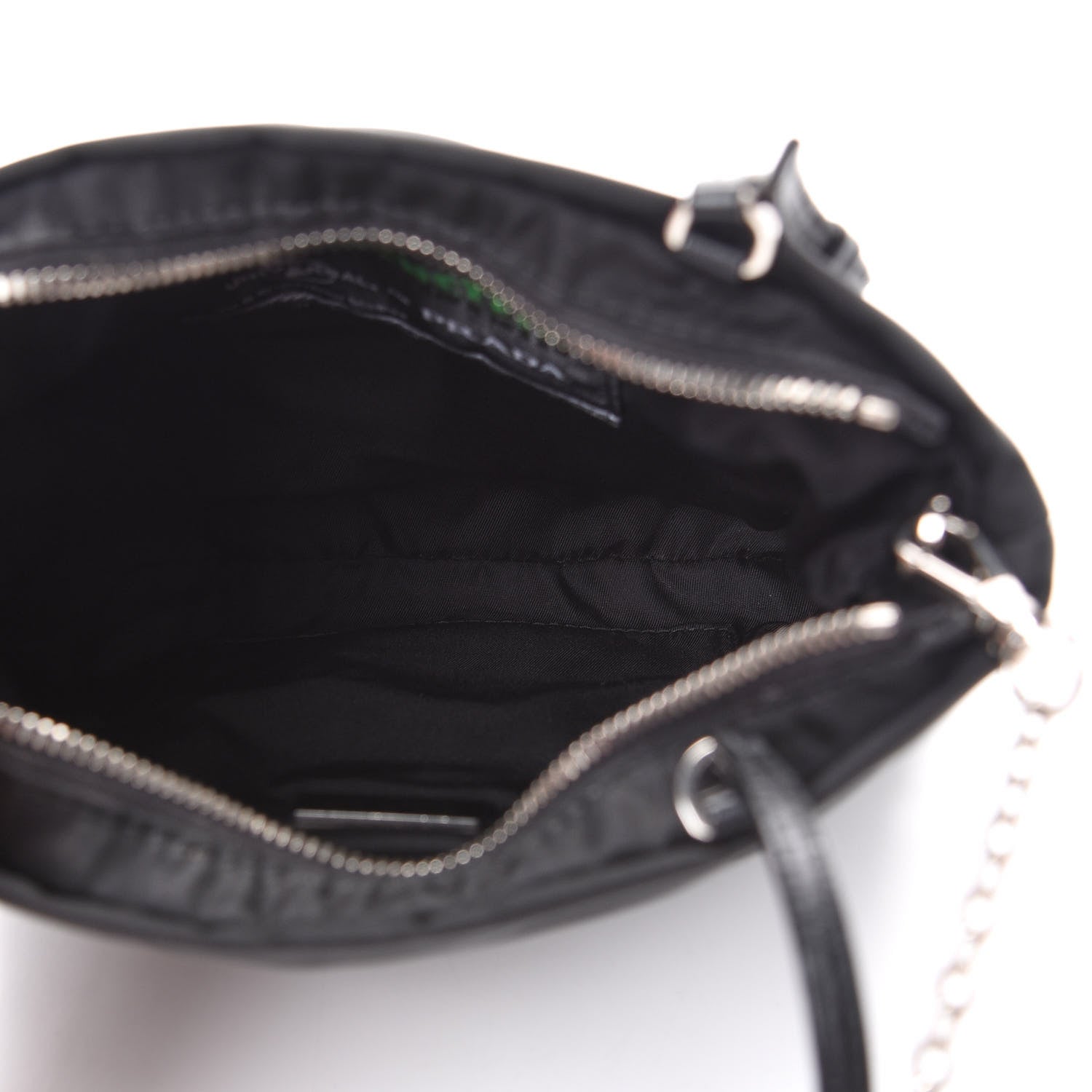 Prada X UNIVERSAL STUDIOS Tessuto Nylon Soft Calfskin Frankenstein Heart Chain Shopping Tote Black 4 of 11